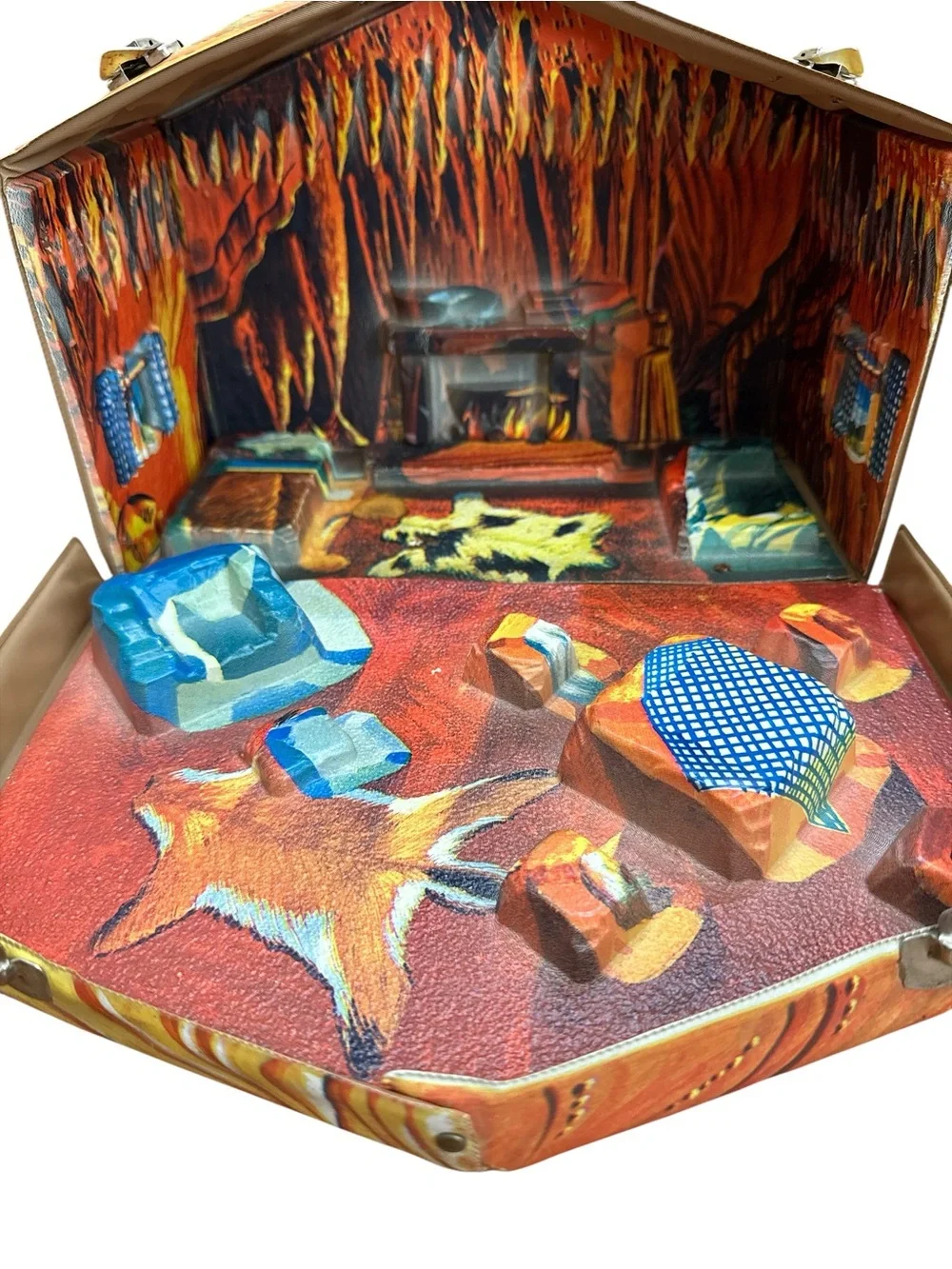 Vintage 1960s Trolls Carrying Case Play House with Doll Damaged Handle